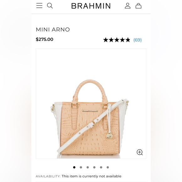Brahmin Mini Arno Apricot Crandon 00364 - Picture 1 of 14